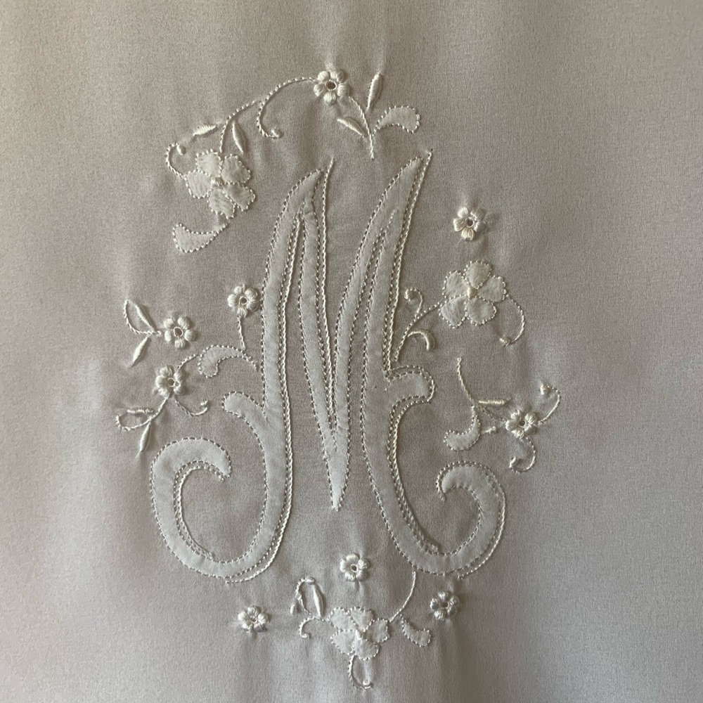 Initial “M” (or Mom) white scarf